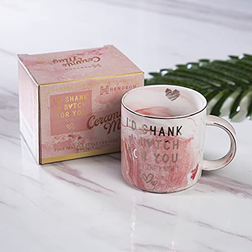 Best Friend Birthday Gifts for Women – Funny Friendship Gift for Bestfriend, Besties, BFF, Sister, Boss Woman, Big Sis, Sorority – I’d Shank A Girl For You – Cute Pink Marble Mug, 11.5oz Coffee Cup | The Storepaperoomates Retail Market - Fast Affordable Shopping