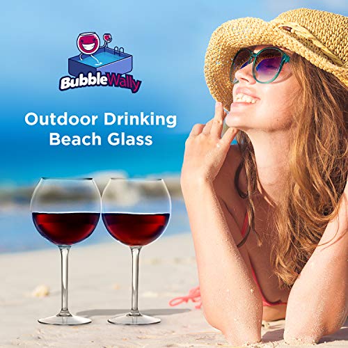 Floating Wine Glasses for Pool (18 Oz | Set of 2) – Pool Wine Glasses That Float | Shatterproof Poolside Wine Glasses | Floating Cup | Beach Glass | Outdoor Tritan Plastic Wine Glasses with Stem | The Storepaperoomates Retail Market - Fast Affordable Shopping