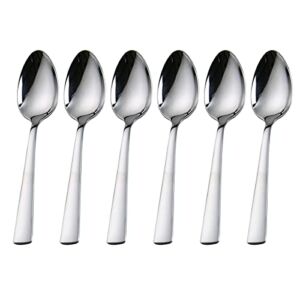Teaspoons Set of 6,Stainless Steel Tea Spoons,6.29-inch Flatware Dessert Spoon,Dishwasher Safe,Silver