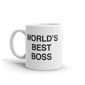 NBC The Office World’s Best Boss Dunder Mifflin Ceramic Mug, White 15 oz – Official Michael Scott Mug As Seen On The Office