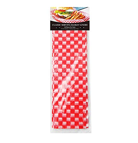 New Star Foodservice 44263 Red Check Food Basket Liners, 12 by 12-inch, Set of 36 | The Storepaperoomates Retail Market - Fast Affordable Shopping