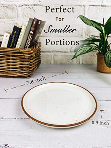 Mora Ceramic Plates Set, 7.8 in – Set of 6 – The Dessert, Salad, Appetizer, Small Dinner Plate etc. Microwave, Oven, and Dishwasher Safe, Scratch Resistant. Kitchen Porcelain Dish – Vanilla White | The Storepaperoomates Retail Market - Fast Affordable Shopping