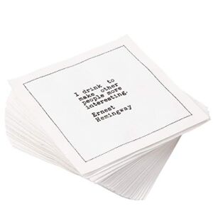 FIve Star Napkins Drinking Quotes Cotton Cocktail Napkins, Beverage Napkin, Bar Napkin, Party Napkins, Small Napkins,Napkins for Events,Holidays,Weddings,Parties 4.5″x4.5″-Single Use(50x) Disposable