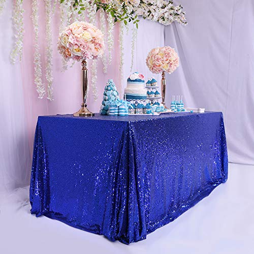Trlyc Royal Blue Sequin Tablecloth – 60x84inch Glitter Tablecloth Rectangle Party Wedding Christmas Table Cloth | The Storepaperoomates Retail Market - Fast Affordable Shopping