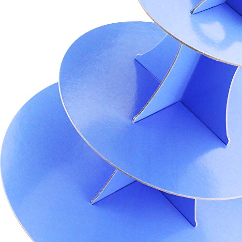 Faxco 3 Pack 3-Tier Colorful Round Cardboard Cup Cake Holder Stand Dessert Tower, Reusable Pastry Serving Platter Food Display, Birthday Wedding Special Event Decoration | The Storepaperoomates Retail Market - Fast Affordable Shopping
