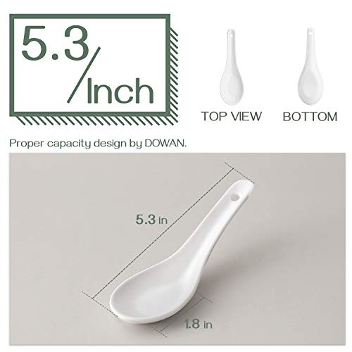 DOWAN Soup Spoon Ceramic, Asian Soup Spoons for Wonton Pho Miso Ramen, Japanese White Small Appetizer Spoon Sets of 12, Bone China | The Storepaperoomates Retail Market - Fast Affordable Shopping