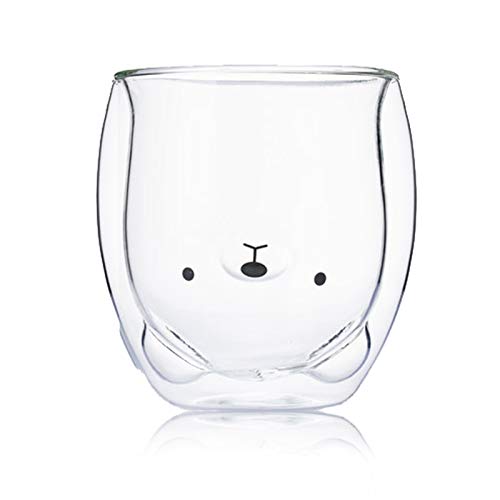 Bear Mug Cute Mugs Glass Double Wall Insulated Glass Espresso Cup, Kawaii Cup, Coffee Cup, Tea Cup, Milk Cup, Best Gift for Women Office and Personal Birthday Christmas (Bear) | The Storepaperoomates Retail Market - Fast Affordable Shopping