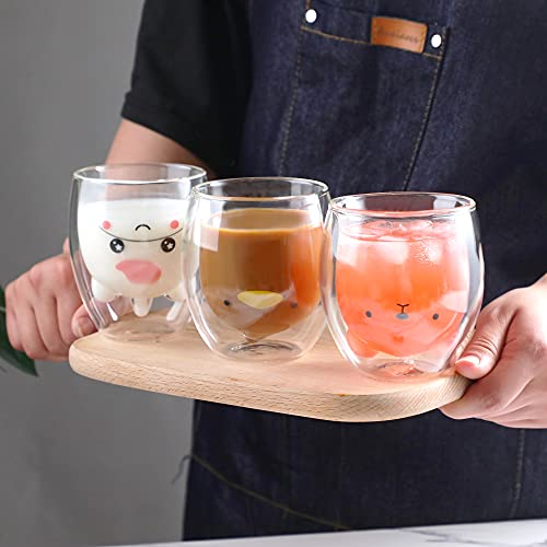Bear Mug Cute Mugs Glass Double Wall Insulated Glass Espresso Cup, Kawaii Cup, Coffee Cup, Tea Cup, Milk Cup, Best Gift for Women Office and Personal Birthday Christmas (Bear) | The Storepaperoomates Retail Market - Fast Affordable Shopping