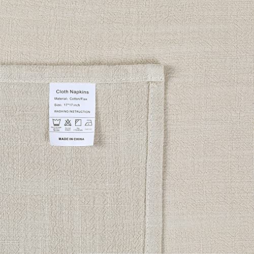 Rustic Natural Washable Cotton Linen Napkin Set, Soft Comfortable and Reusable Linen Dinner Napkins Cloth for Wedding Celebration and Party Decor, Set of 6, Beige | The Storepaperoomates Retail Market - Fast Affordable Shopping