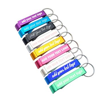 100pcs Personalized Bottle Opener Keychain Custom Aluminum Beer Bottle Opener Engraved Any Text/Logo Wedding Favors, Brewery, Bar, Anniversaries, Party, Restaurant, Property Agent, Guests, Graduation | The Storepaperoomates Retail Market - Fast Affordable Shopping