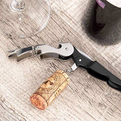HYZ Heavy Duty Chrome Waiter Corkscrew Wine Opener with Foil Cutter, Professional 2Pack Wine Key for Bartenders and Waiter, Black Bottle Opener for Wine and Beer | The Storepaperoomates Retail Market - Fast Affordable Shopping