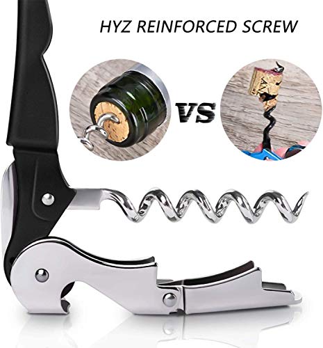 HYZ Heavy Duty Chrome Waiter Corkscrew Wine Opener with Foil Cutter, Professional 2Pack Wine Key for Bartenders and Waiter, Black Bottle Opener for Wine and Beer | The Storepaperoomates Retail Market - Fast Affordable Shopping