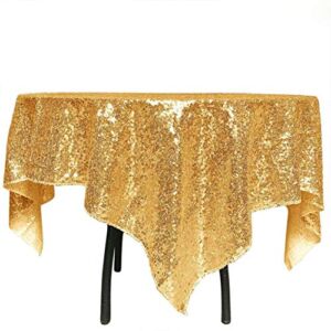 ShinyBeauty Sequin Tablecloth-Gold Sequin Table Overlay and Sequin Tablecloth/Linen for Wedding/Party/Event/Decoration-Gold (36inx36in) (Gold)