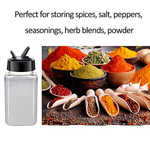 BPFY 24 Pack 4oz Clear Plastic Spice Jars With Black Plastic Lids, Square Spice Bottles, Plastic Seasoning Containers with Chalk Labels, Pen, Funnel, Spice Containers For Kitchen Cabinet | The Storepaperoomates Retail Market - Fast Affordable Shopping