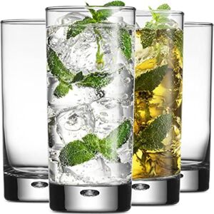 Highball Glasses Set Of 4, Tall Drinking Glasses 18oz Home Essentials & Beyond Beverage Water Glass Cups for Water, Juice, Cocktails. Bar Glasses. Dishwasher Safe.