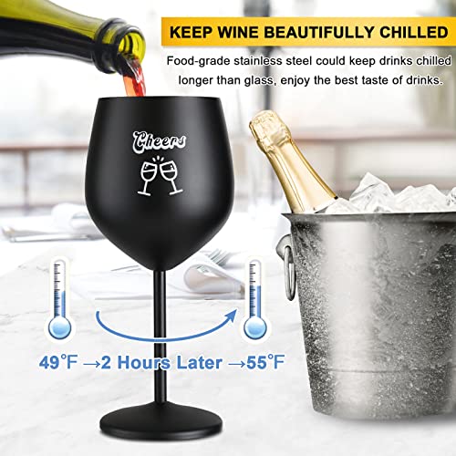 Mierting Unbreakable Stainless Steel Wine Glass, Shatterproof Red Wine Glasses, Black Stemmed Metal Wine Goblet for Outdoor Pool Party, Unique Gift for Men, Friend | The Storepaperoomates Retail Market - Fast Affordable Shopping