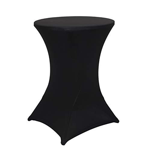 Obstal Cocktail Table Covers Stretch Spandex Black Cocktail Table Cover Cloth for Wedding, Banquet and Party (30″-32″ Diameter x 42″ Height,1Pc) | The Storepaperoomates Retail Market - Fast Affordable Shopping