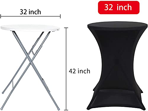 Obstal Cocktail Table Covers Stretch Spandex Black Cocktail Table Cover Cloth for Wedding, Banquet and Party (30″-32″ Diameter x 42″ Height,1Pc) | The Storepaperoomates Retail Market - Fast Affordable Shopping