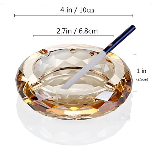 Crystal Glass Ashtray, Cigar Cigarettes Ashtray Holder Home Office Desktop Tabletop Decoration,Crystal Gold | The Storepaperoomates Retail Market - Fast Affordable Shopping