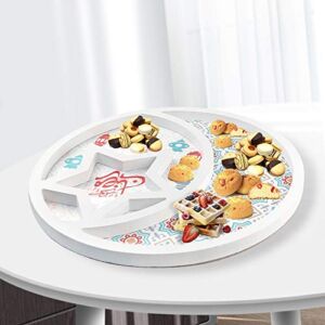 Crazy Night Ramadan Kareem Serving Tray Moon and Star Shaped Dessert Trays Wooden Food Platter Crescent Date Plates for Islamic Gift Muslim Eid Mubarak Party Decorations Wood Sign Home Table Decor（C）