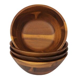 AIDEA Wooden Bowls, Salad Bowl 7 Inch Set of 4