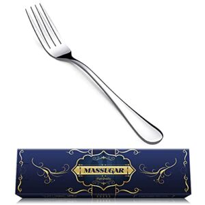 Dinner Forks, MASSUGAR 16-Piece Dinner Forks Silverware Set, Good Stainless Steel Salad Forks Cutlery Set, 8 Inches (16 Pcs)