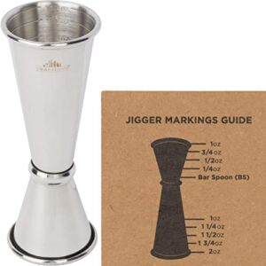 A Bar Above Bar Jigger – Finished Japanese Jigger with Measurements Inside – Cocktail Measuring Jigger – Steel Measuring Tool for Bartenders – Jigger 2 oz 1 oz – Jiggers and Pourers