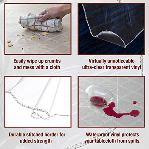 Elaine Karen Clear Plastic Tablecloth 100% Waterproof Table Protector Crystal Clear Plastic Cover for Dining Table Heavy Duty Vinyl, 54″ x 72″ Oblong | The Storepaperoomates Retail Market - Fast Affordable Shopping
