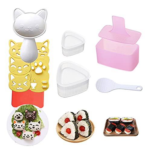 Rice Ball Mold, 3 Pack Onigiri Mold, Cute Cat Kitten Sushi Mold for Kids, Musubi Maker Press, Classic Triangle Rice Ball Maker Sushi Mold Kit for Lunch Bento Box Accessories | The Storepaperoomates Retail Market - Fast Affordable Shopping