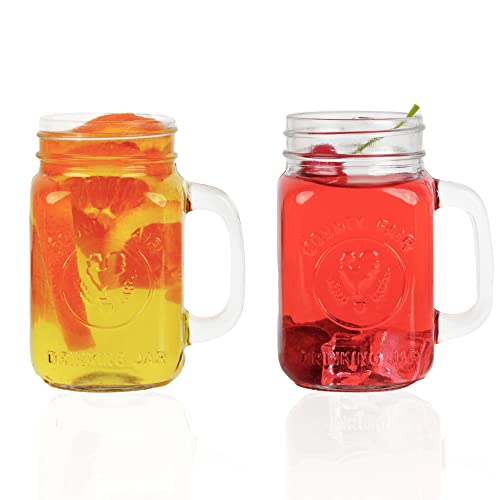 County Fair Mason Jar Drinking Glasses with Handles – Set of 2 | The Storepaperoomates Retail Market - Fast Affordable Shopping