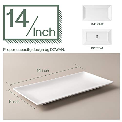 DOWAN 14″ Serving Platter, Large White Serving Platters, Serving Platters and Trays for parties,Rectangle Serving Tray Serving Dishes for Entertaining, Christmas, Party, Appetizers, Set of 3 | The Storepaperoomates Retail Market - Fast Affordable Shopping