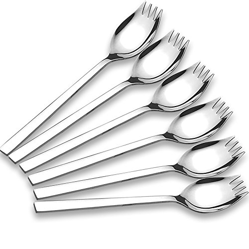 6-pack 18/10 Stainless Steel Sporks for Everyday Use, Back to school lunch supplies Camping Hiking Heavy Duty Flatware set,7.6-inch (M) | The Storepaperoomates Retail Market - Fast Affordable Shopping