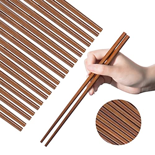 Wooden Chopsticks Reusable Dishwasher Safe 10 Pairs Chinese Asian Korea Iron Wood Handmade Chopstick Natural Healthy for Cooking Eating Restaurants Gourmets Noodles Portable Long Brown | The Storepaperoomates Retail Market - Fast Affordable Shopping