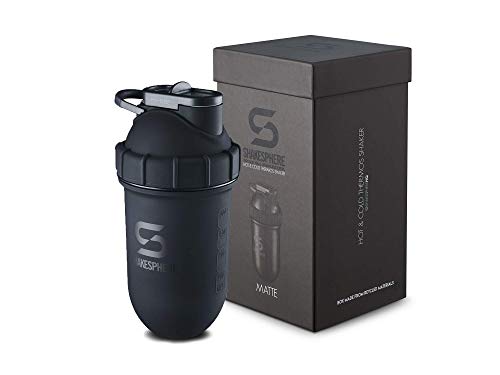 Shakesphere Tumbler STEEL: Protein Shaker Bottle Keeps Hot Drinks HOT & Cold Drinks COLD, 24 oz. No Blending Ball or Whisk Needed, Easy Clean Up Great for Shakes, Smoothies (Matte-Black) | The Storepaperoomates Retail Market - Fast Affordable Shopping