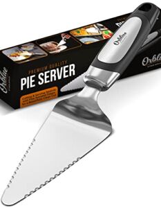 Orblue Pie Server, Essential Kitchen Tool, Serrated on Both Sides, Great for Right or Left Handed Chef, Stainless Steel Flatware , Cake Cutter