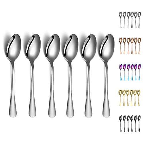 Dinner Spoons, Kyraton 6 Pieces 7.5″ Stainless Steel Table Spoon, Soup Spoons, Dessert Spoons Sliverware Dishwasher Safe Set of 6 | The Storepaperoomates Retail Market - Fast Affordable Shopping