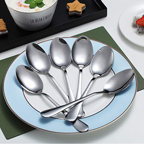 Dinner Spoons, Kyraton 6 Pieces 7.5″ Stainless Steel Table Spoon, Soup Spoons, Dessert Spoons Sliverware Dishwasher Safe Set of 6 | The Storepaperoomates Retail Market - Fast Affordable Shopping