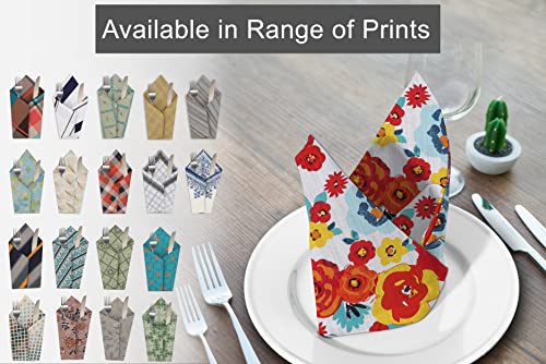 Ruvanti Cloth Napkins 6 Pack 100% Cotton 18X18 Inch Multi Flower, Dinner Napkin, Soft, Comfortable, Cotton Napkins, Table Cloth Napkin, Linen Napkins, Fabric Napkins for Christmas, Thanksgiving Dinner | The Storepaperoomates Retail Market - Fast Affordable Shopping