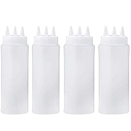 4PCS 16OZ/450ml 3-Hole Plastic Squeeze Condiment Bottles for Sauce Oil Vinegar Ketchup Mustard Salad Dressing Kitchen Accessories Kangkang | The Storepaperoomates Retail Market - Fast Affordable Shopping