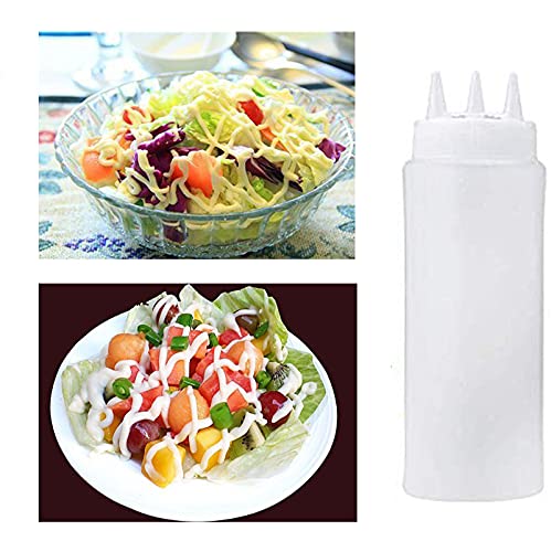4PCS 16OZ/450ml 3-Hole Plastic Squeeze Condiment Bottles for Sauce Oil Vinegar Ketchup Mustard Salad Dressing Kitchen Accessories Kangkang | The Storepaperoomates Retail Market - Fast Affordable Shopping
