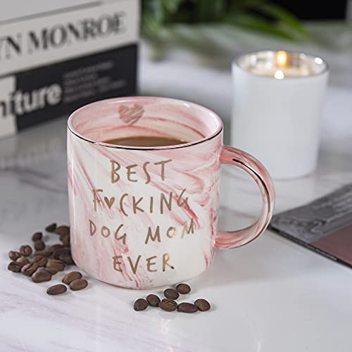 Dog Mom Gifts – Best Dog Mom Ever – Funny Birthday Gift For Dog Lovers Women – Gag Gifts for New Puppy Fur Baby Owners – Fur Mama Presents, Pitpull Pug – Cute Pink Marble Mug, 11.5oz Coffee Cup | The Storepaperoomates Retail Market - Fast Affordable Shopping