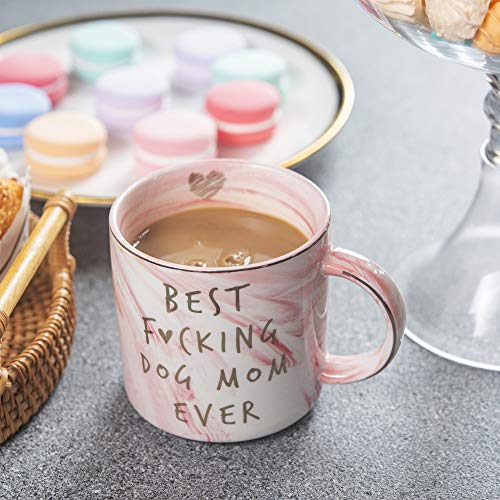 Dog Mom Gifts – Best Dog Mom Ever – Funny Birthday Gift For Dog Lovers Women – Gag Gifts for New Puppy Fur Baby Owners – Fur Mama Presents, Pitpull Pug – Cute Pink Marble Mug, 11.5oz Coffee Cup | The Storepaperoomates Retail Market - Fast Affordable Shopping