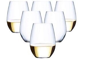 36 piece Stemless Unbreakable Crystal Clear Disposable Plastic Wine Glasses Set of 36 (10 Ounces)
