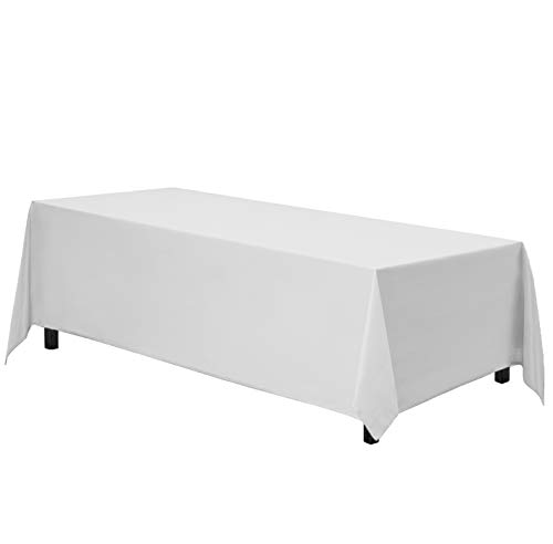 Gee Di Moda Rectangle Tablecloth | 90 x 156 Inch – White Rectangular Table Cloth for 8 Foot Table in Washable Polyester | Great for Buffet Table, Parties, Holiday Dinner, Wedding & Baby Shower | The Storepaperoomates Retail Market - Fast Affordable Shopping