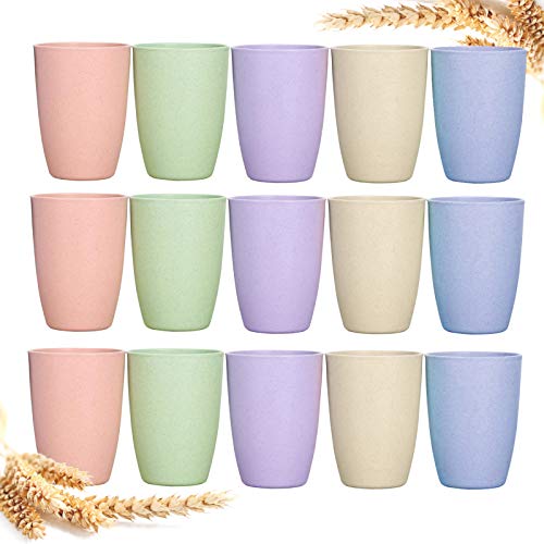 DeeCoo Eco-friendly Unbreakable Reusable Drinking Cup (12 OZ), Wheat Straw Stackable，Biodegradable Healthy Tumbler Set 15, Reusable Bathroom Drinking Cup，Dishwasher Safe | The Storepaperoomates Retail Market - Fast Affordable Shopping