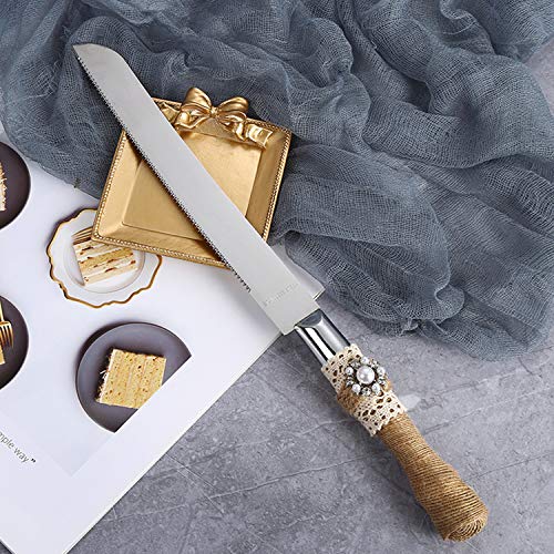 TANG SONG Set of 2 Rustic Wedding Cake Knife and Serving Set Wedding Cake Knife Serveing, Rustic Wedding Cake Knife Set for Parties Weddings Anniversaries | The Storepaperoomates Retail Market - Fast Affordable Shopping