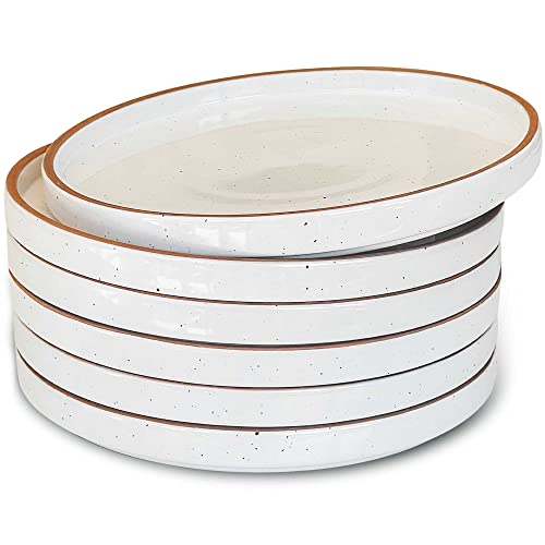 Mora Ceramic Flat Plates Set of 6 – 8 in – The Dessert, Salad, Appetizer, Small Lunch, etc Plate. Microwave, Oven, and Dishwasher Safe, Scratch Resistant. Kitchen Porcelain Dish – Vanilla White | The Storepaperoomates Retail Market - Fast Affordable Shopping