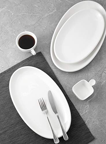 Sweese 742.101 Oval Serving Platters, White Porcelain Serving Platters for Party, Large Oval Serving Trays Serving Plates for Fish Dish, Steak, Restaurant, Dessert Shop, Set of 3, 12.5/14/15.5 Inches | The Storepaperoomates Retail Market - Fast Affordable Shopping