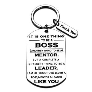 Boss Day Gifts for Women Men Office Keychain Thank You Boss Gift for Coworker Mentor Supervisor Leader Christmas Birthday Leaving Going Away Retirement Gifts Boss Lady Goodbye Gifts to Friend Him Her