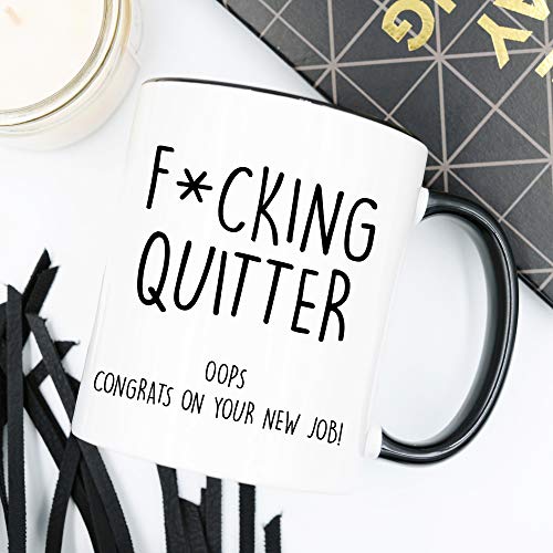 YouNique Designs New Job Mug, 11 Ounces, Coworker Leaving Coffee Mug, Goodbye Cup For Coworker, Farewell Mug for Coworker (Black Handle) | The Storepaperoomates Retail Market - Fast Affordable Shopping